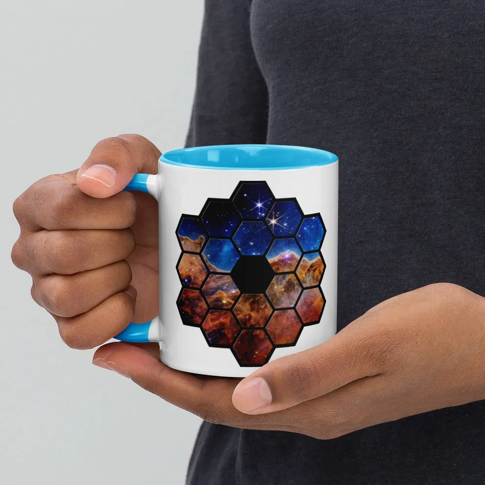 JWST Mirror Cosmic Cliffs Carina Nebula Mug with Color Inside