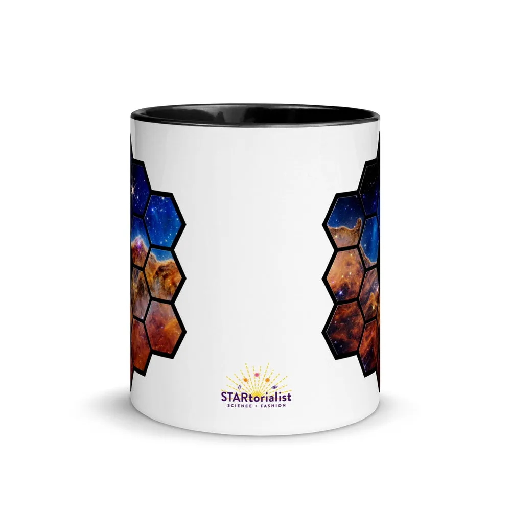 JWST Mirror Cosmic Cliffs Carina Nebula Mug with Color Inside