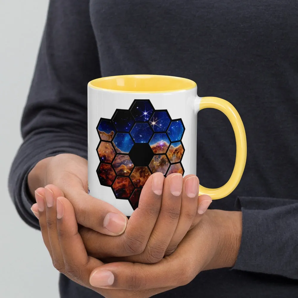 JWST Mirror Cosmic Cliffs Carina Nebula Mug with Color Inside