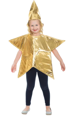 Kids Gold Star Christmas Costume