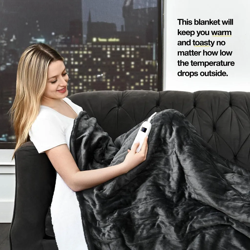 King Heated Blanket, Machine Washable Extremely Soft & Comfortable Electric Blan