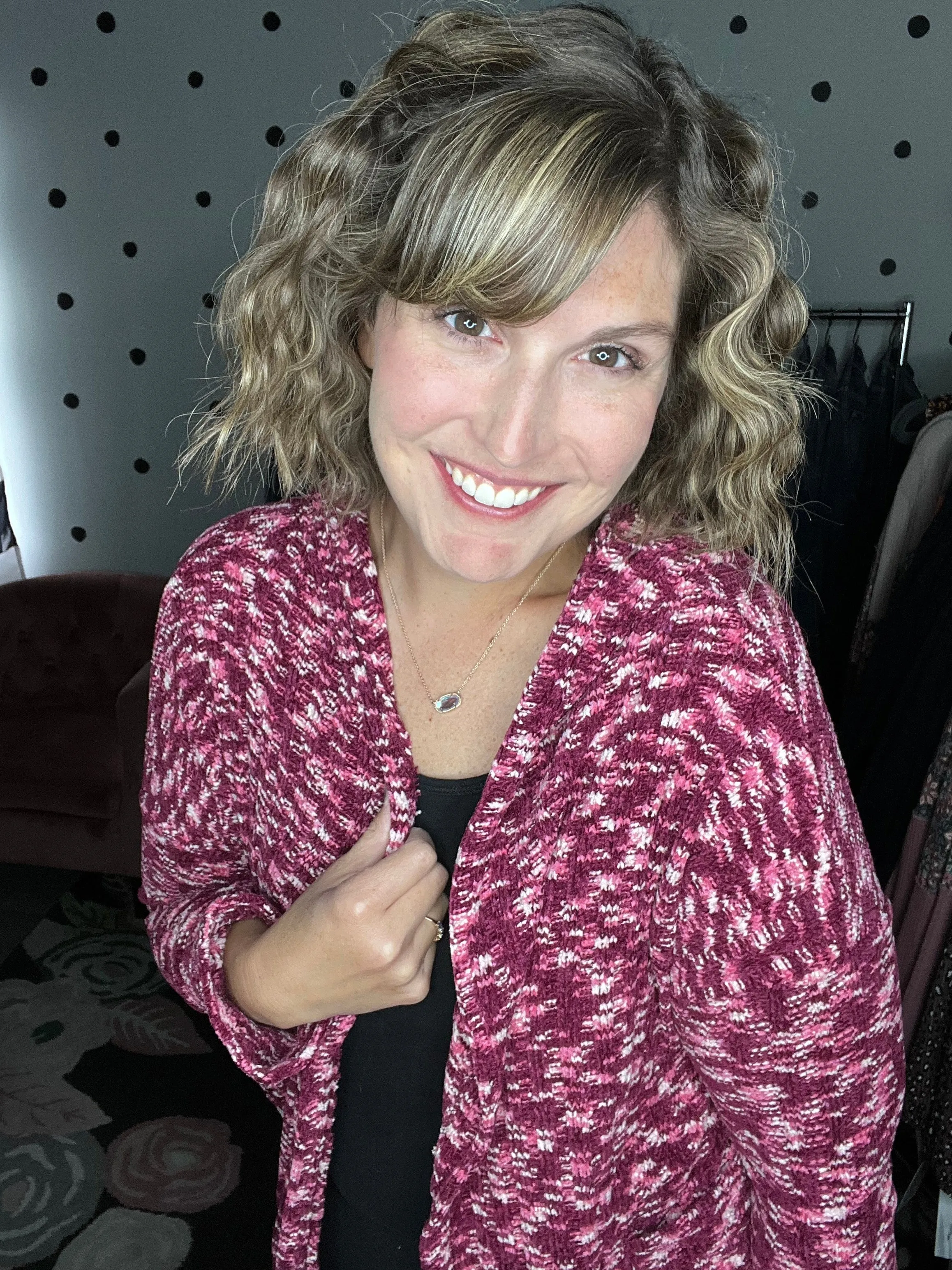 Knitted Chenille Hooded Cardigan