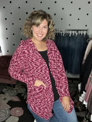 Knitted Chenille Hooded Cardigan
