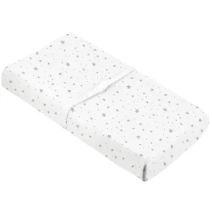 Kushies Flannel Fitted Change Pad Cover with Slits (Grey Scribble Star)