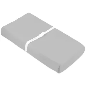 Kushies Flannel Fitted Change Pad Cover with Slits (Grey Solid)