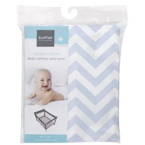 Kushies Playpen Sheet - Blue Chevron
