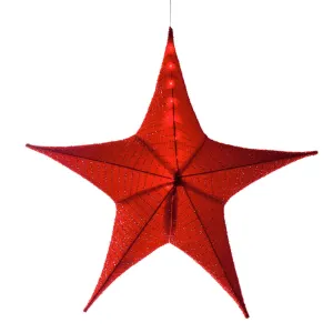 Lighted Fabric Star, Large, Red,45st347bl