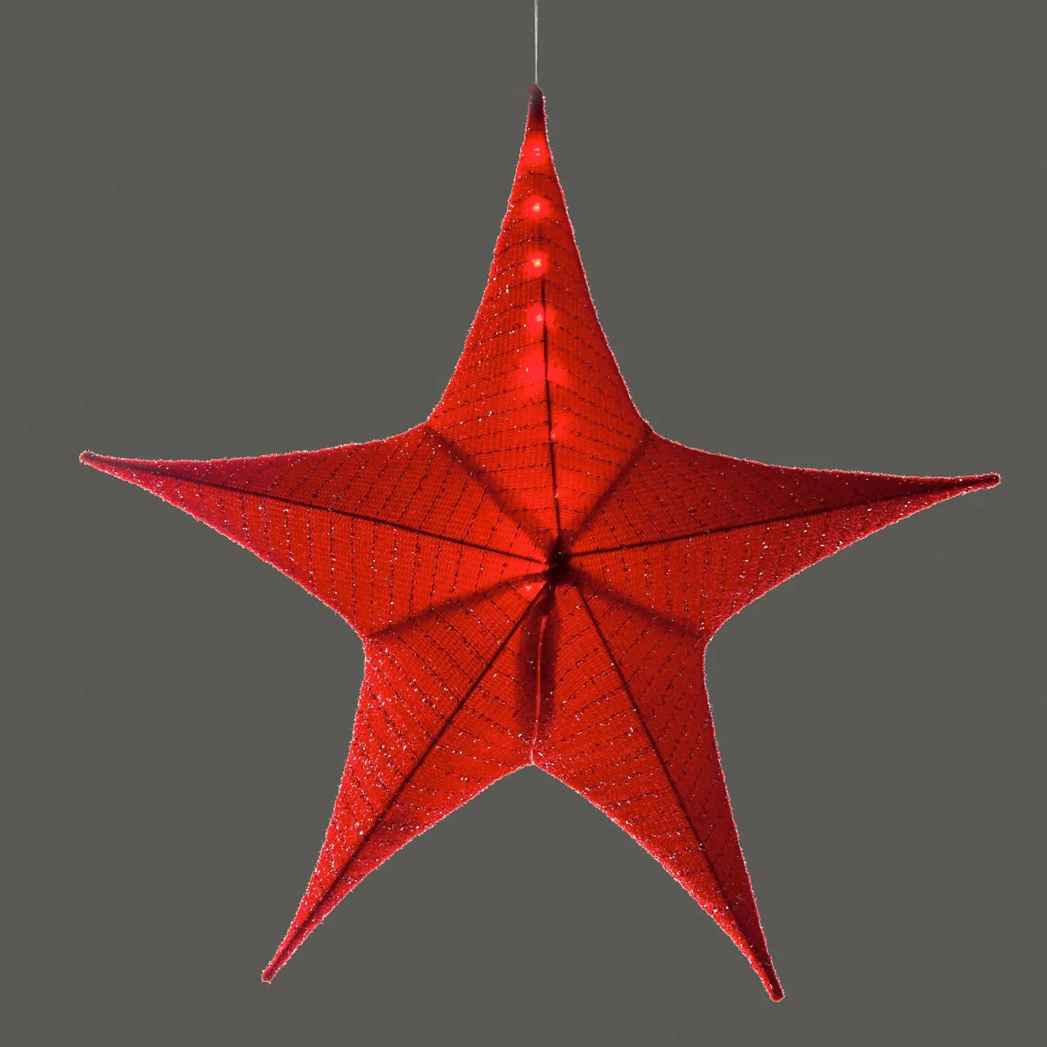 Lighted Fabric Star, Large, Red,45st347bl