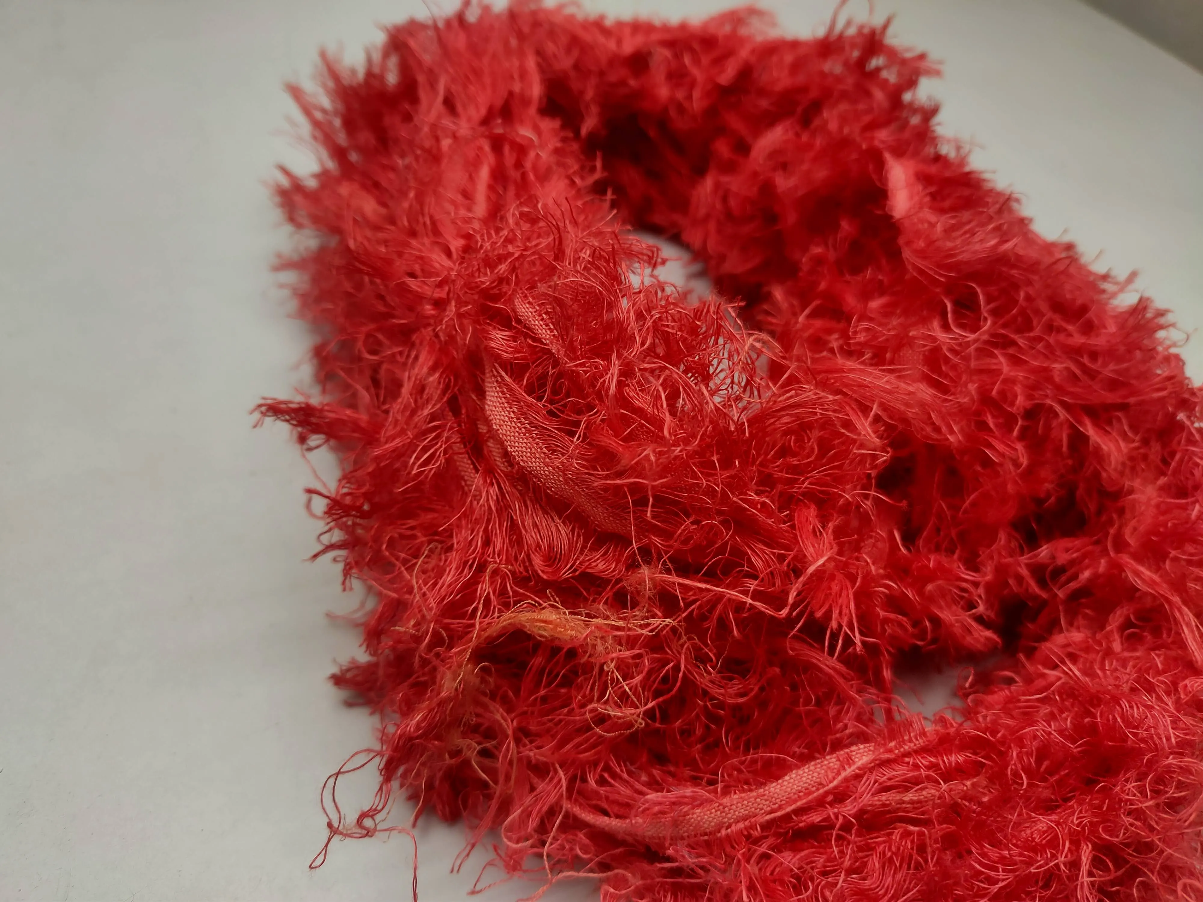 Linen Fuzzy Ribbon - Brick