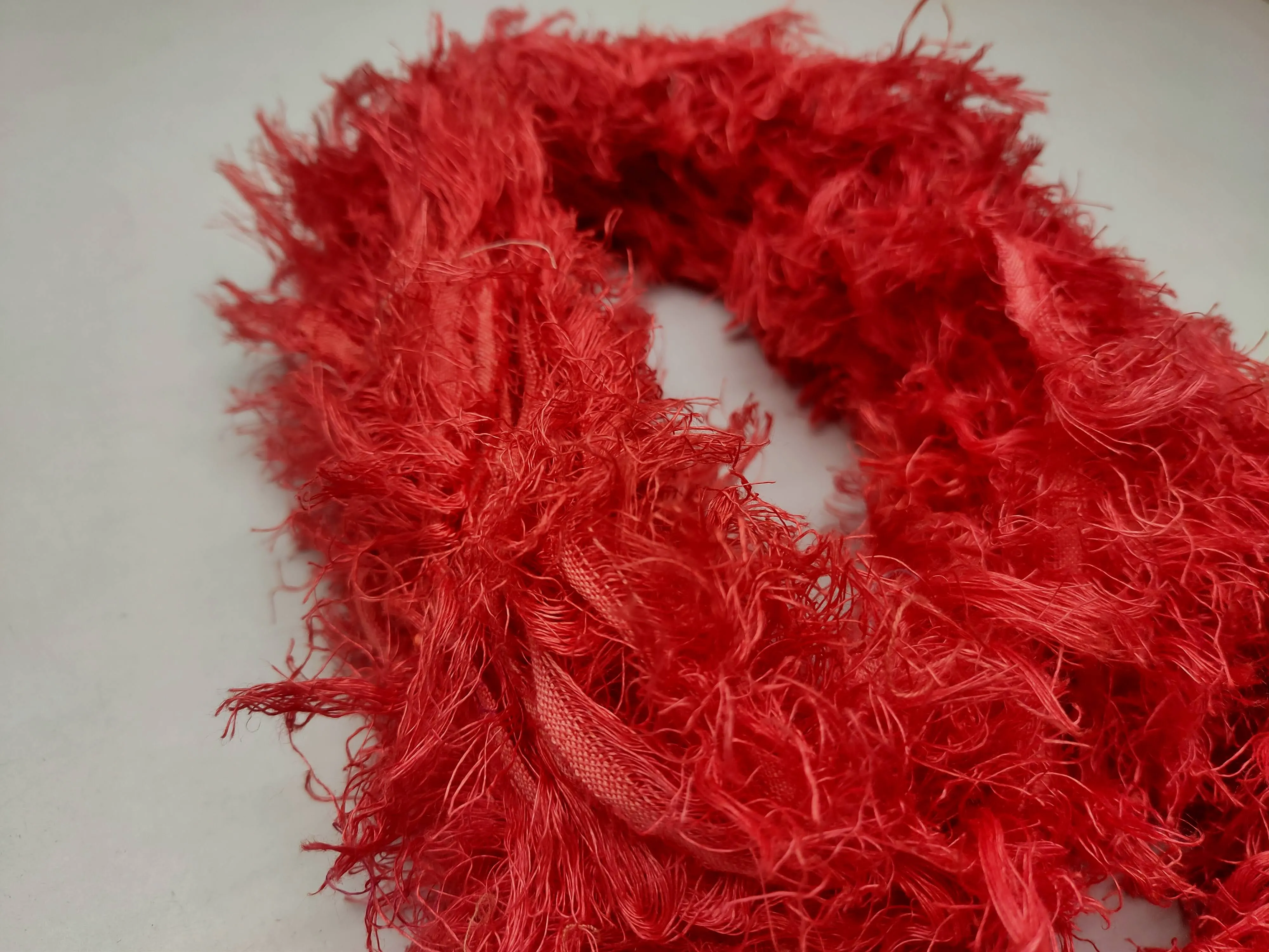 Linen Fuzzy Ribbon - Brick