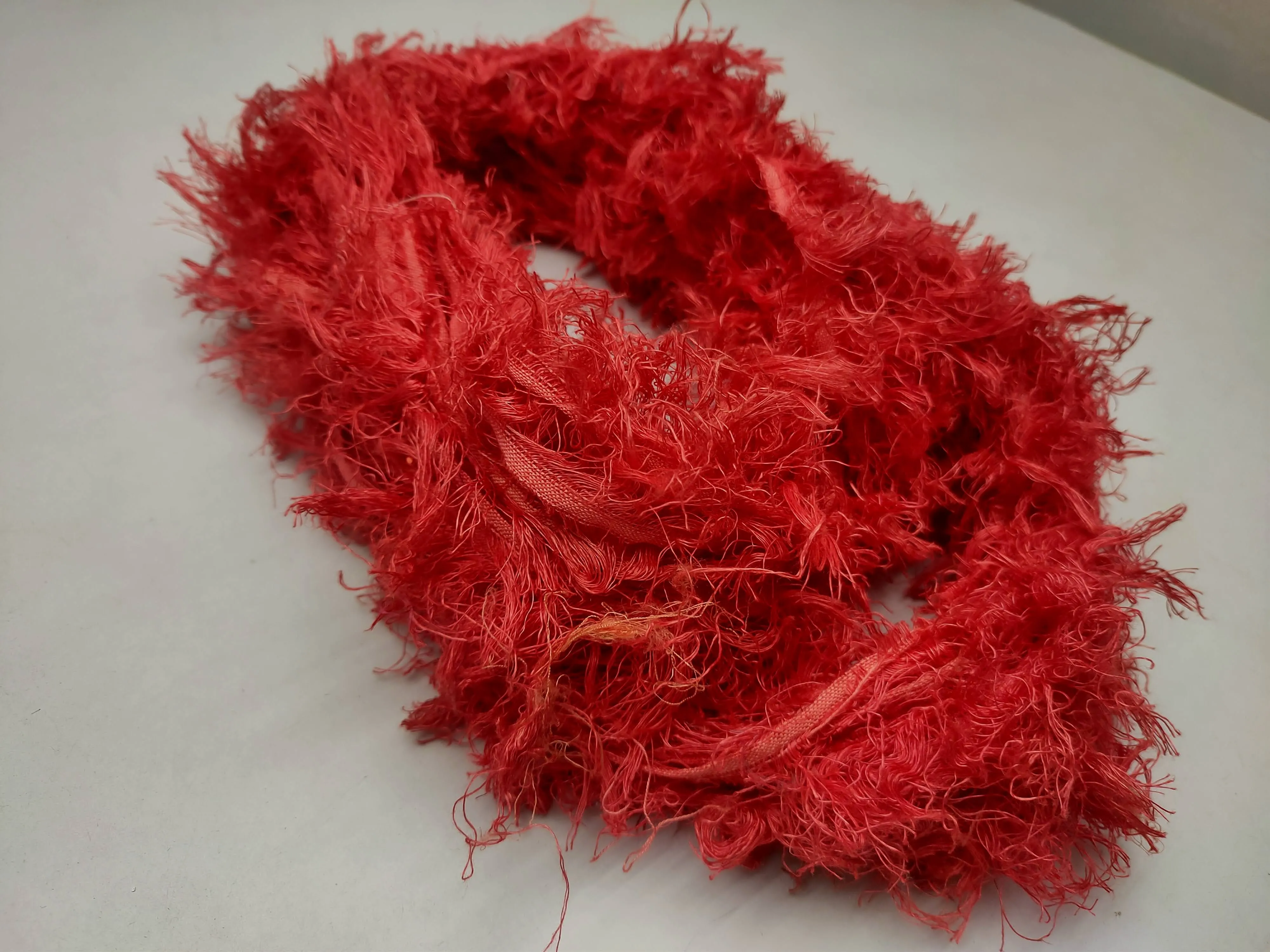 Linen Fuzzy Ribbon - Brick