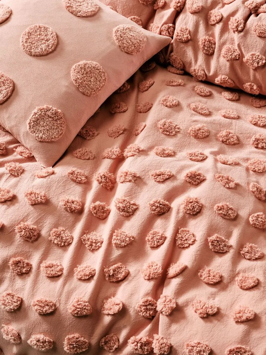 LINEN HOUSE HAZE ROSETTE QUILT COVER SET