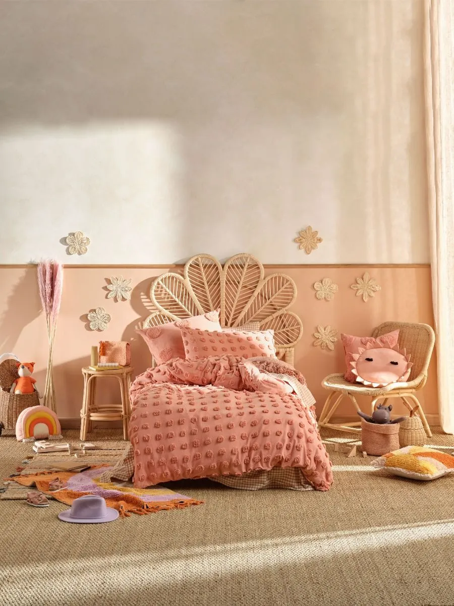 LINEN HOUSE HAZE ROSETTE QUILT COVER SET