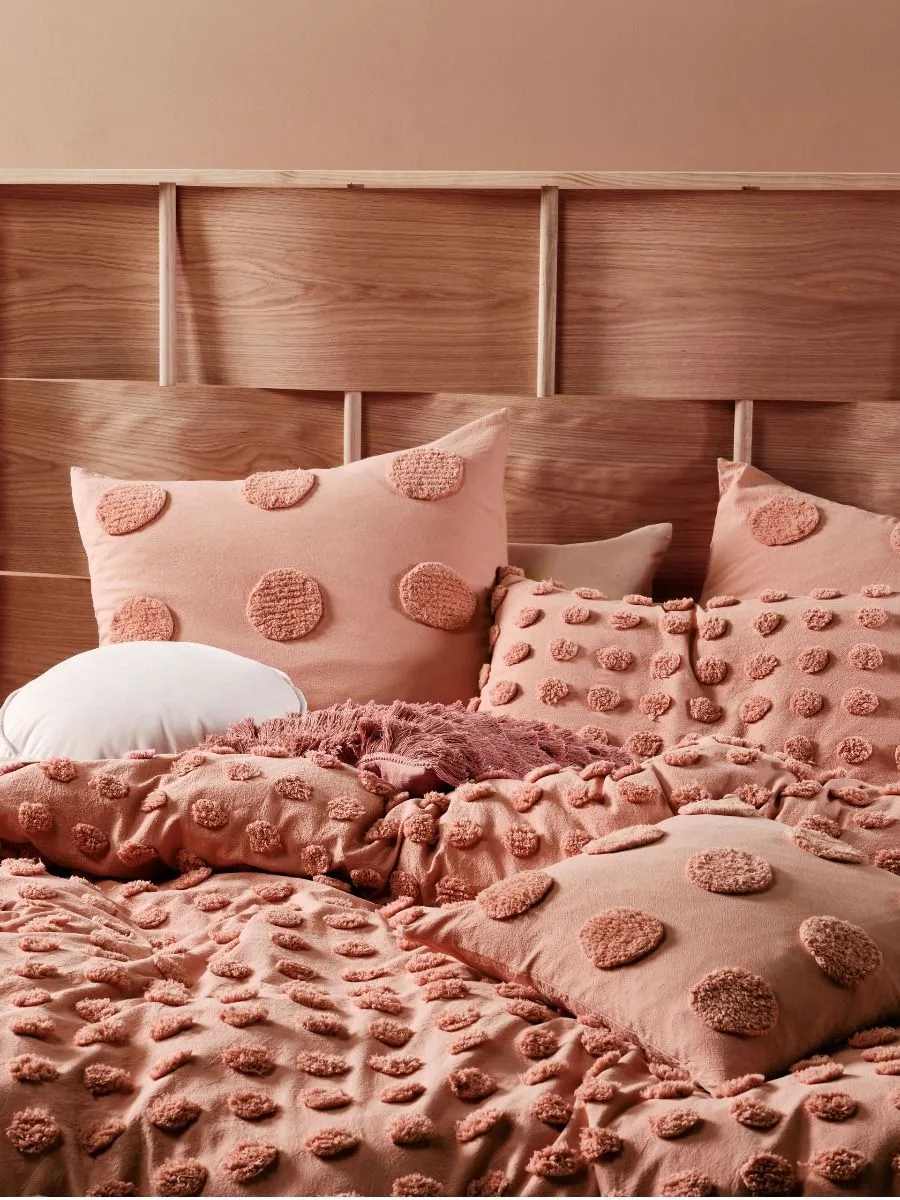LINEN HOUSE HAZE ROSETTE QUILT COVER SET