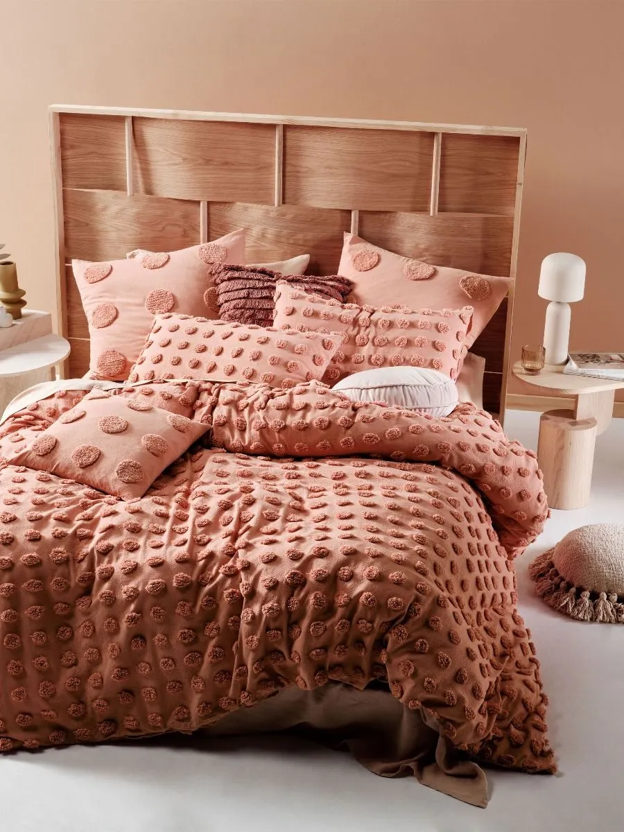 LINEN HOUSE HAZE ROSETTE QUILT COVER SET