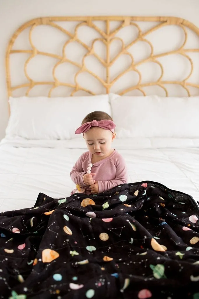 Loulou Lollipop Luxe Muslin Quilt Blanket - Planets