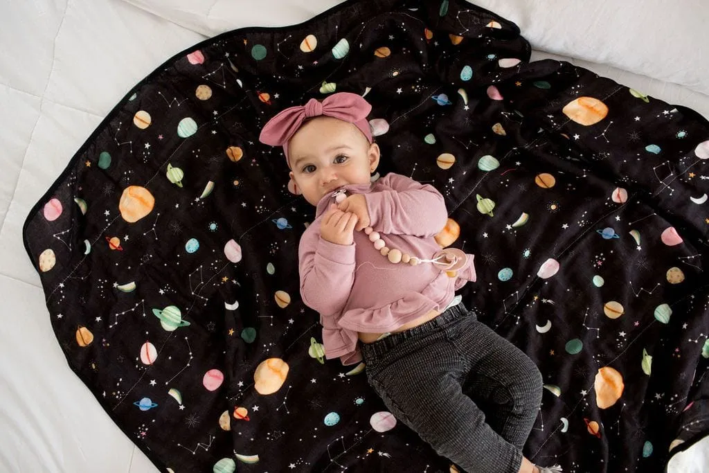 Loulou Lollipop Luxe Muslin Quilt Blanket - Planets