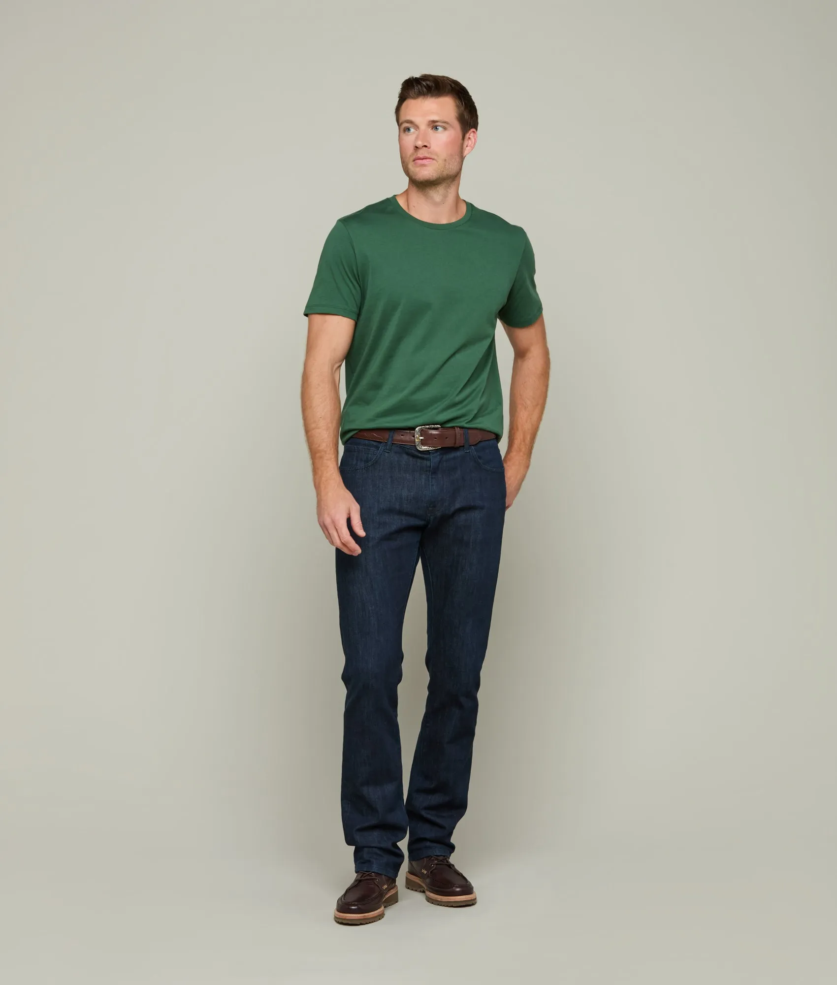 Lucchese Crew Neck Tee :: Loden Green