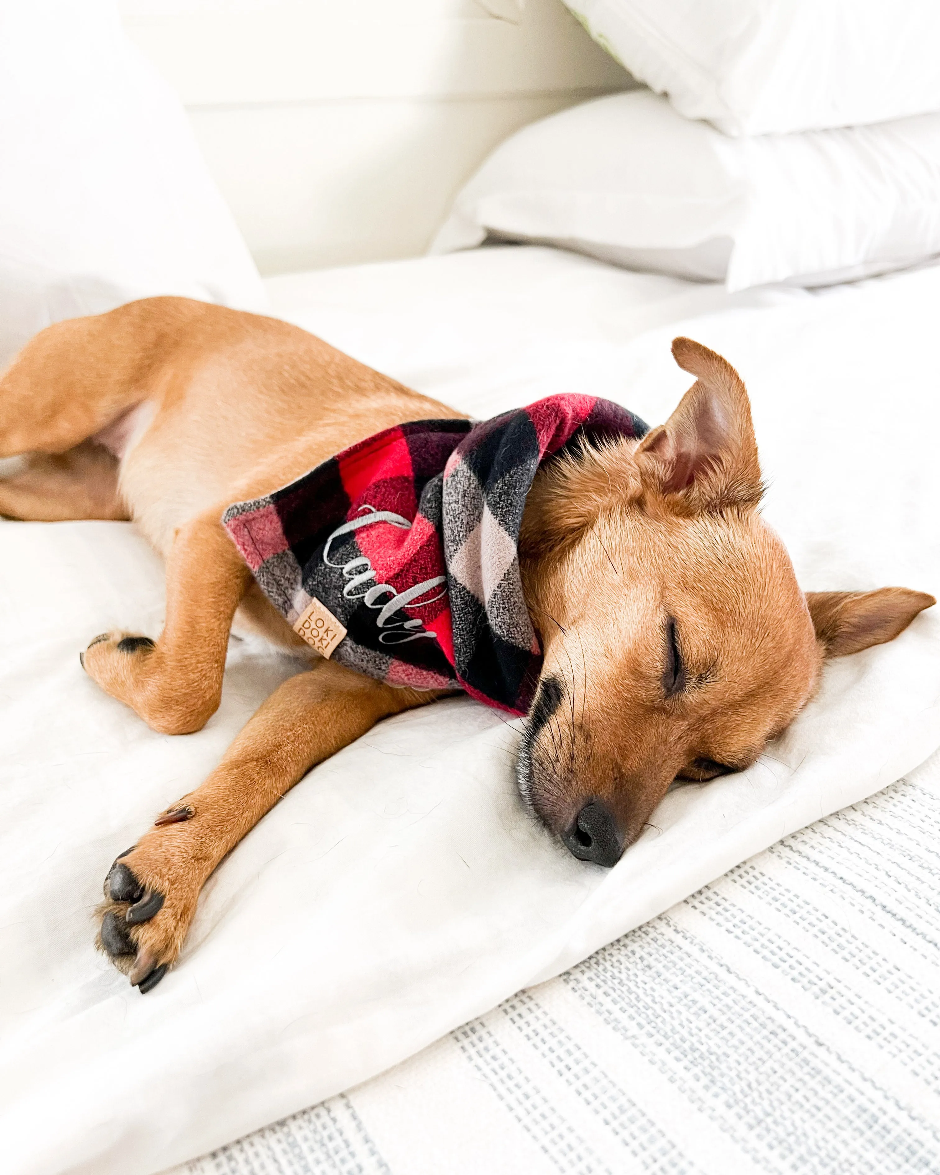 Lumberjack Plaid Flannel Dog Bandana (Personalization Available)