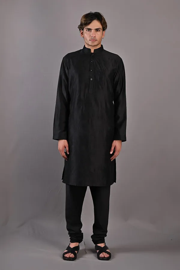 Lupine - Black Abstract Embroidered Kurta Set