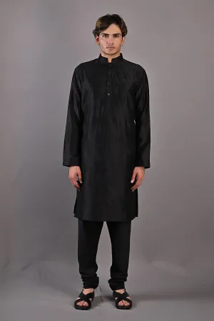 Lupine - Black Abstract Embroidered Kurta Set