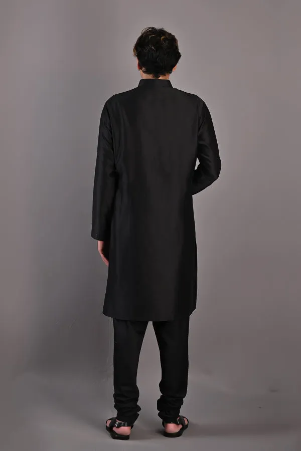 Lupine - Black Abstract Embroidered Kurta Set