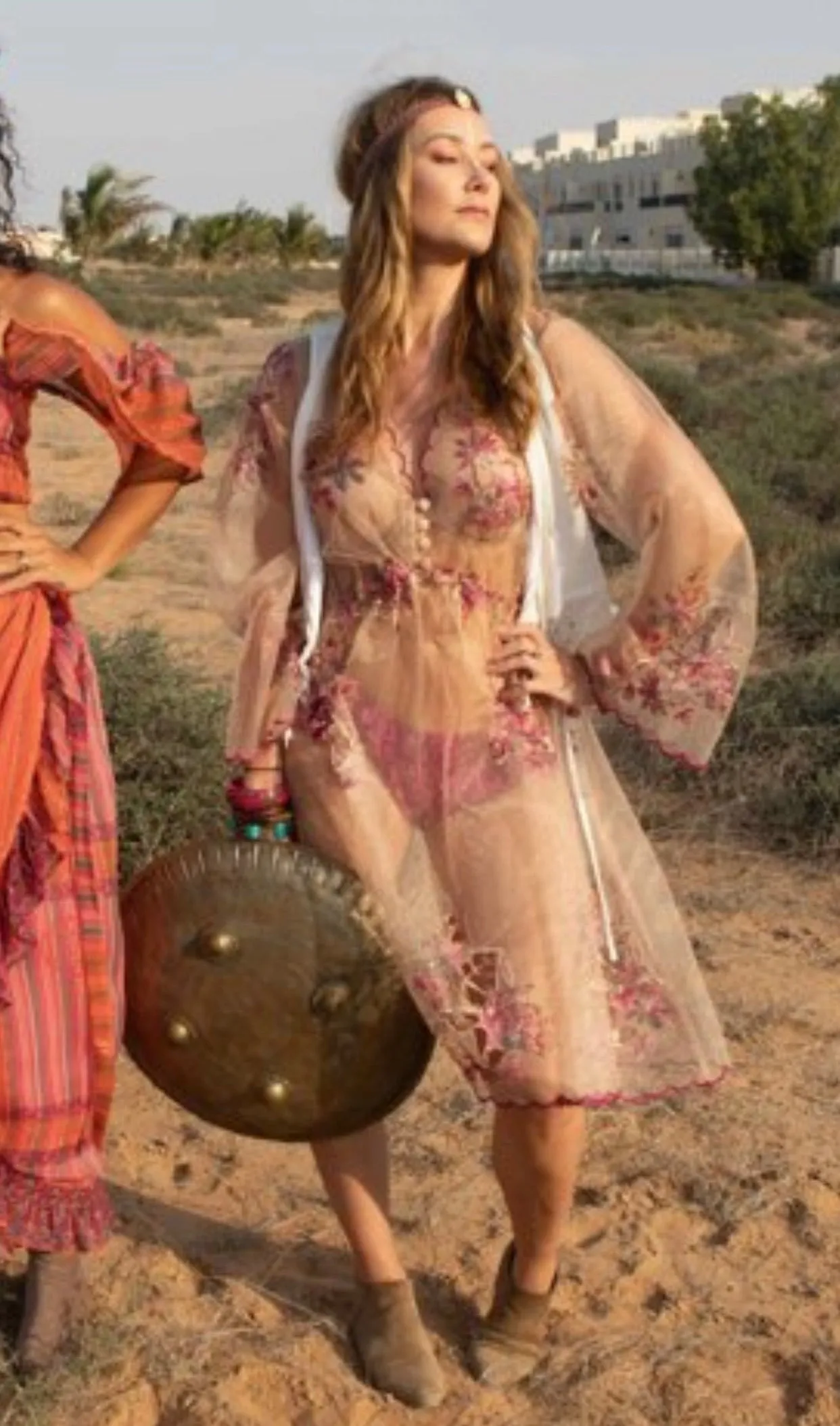 Luxurious laser cut, embroidered dress