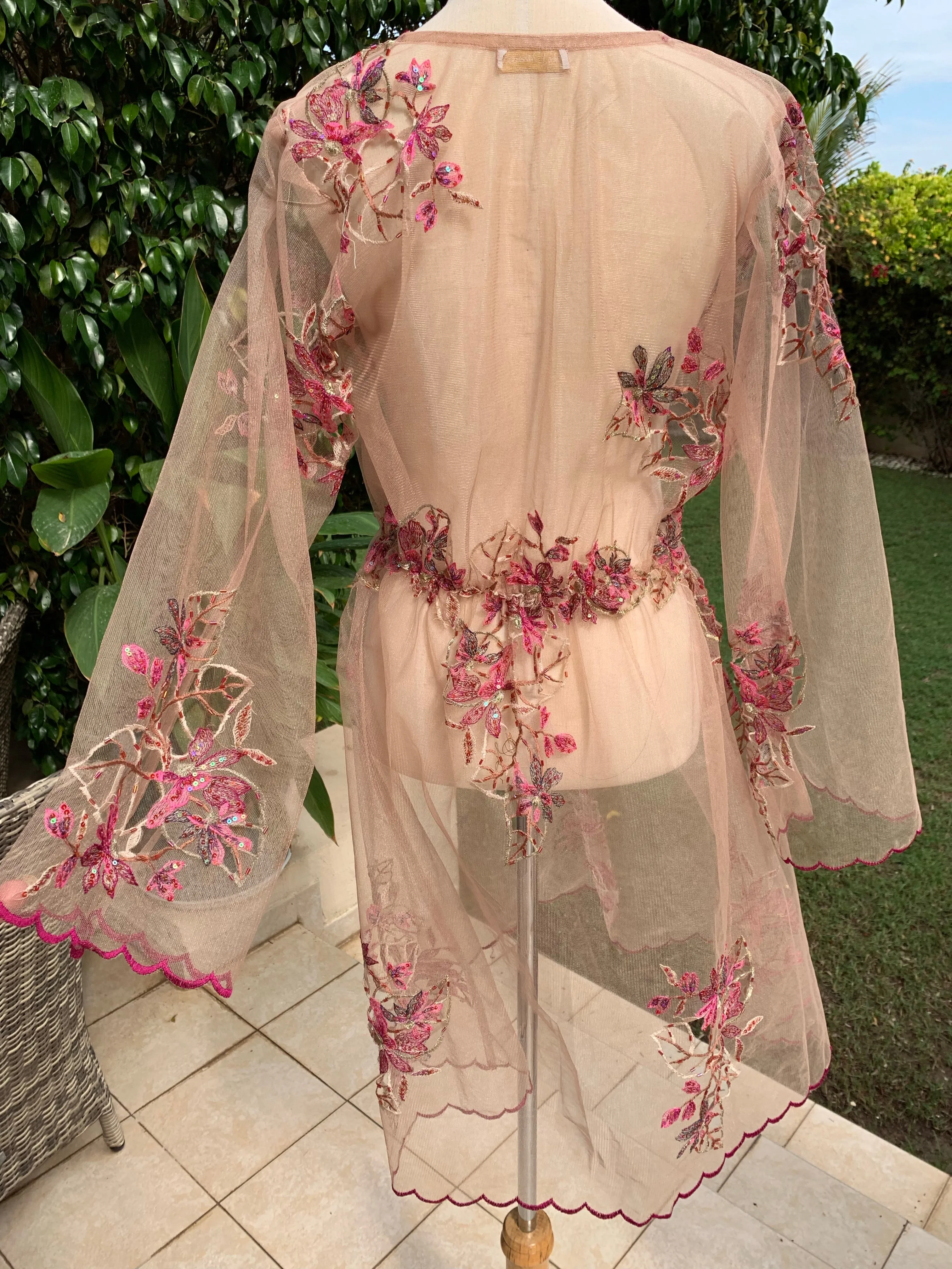 Luxurious laser cut, embroidered dress