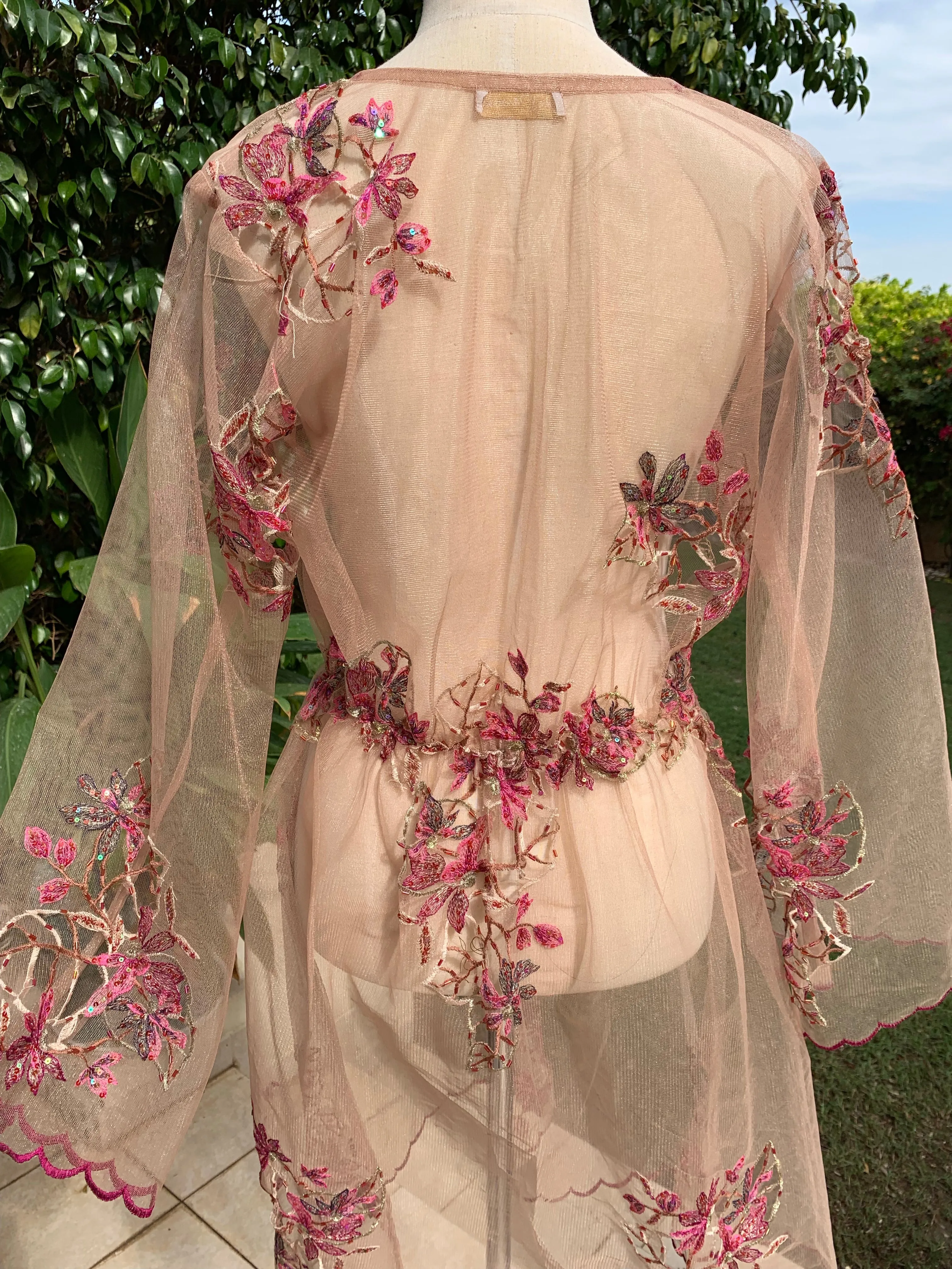 Luxurious laser cut, embroidered dress