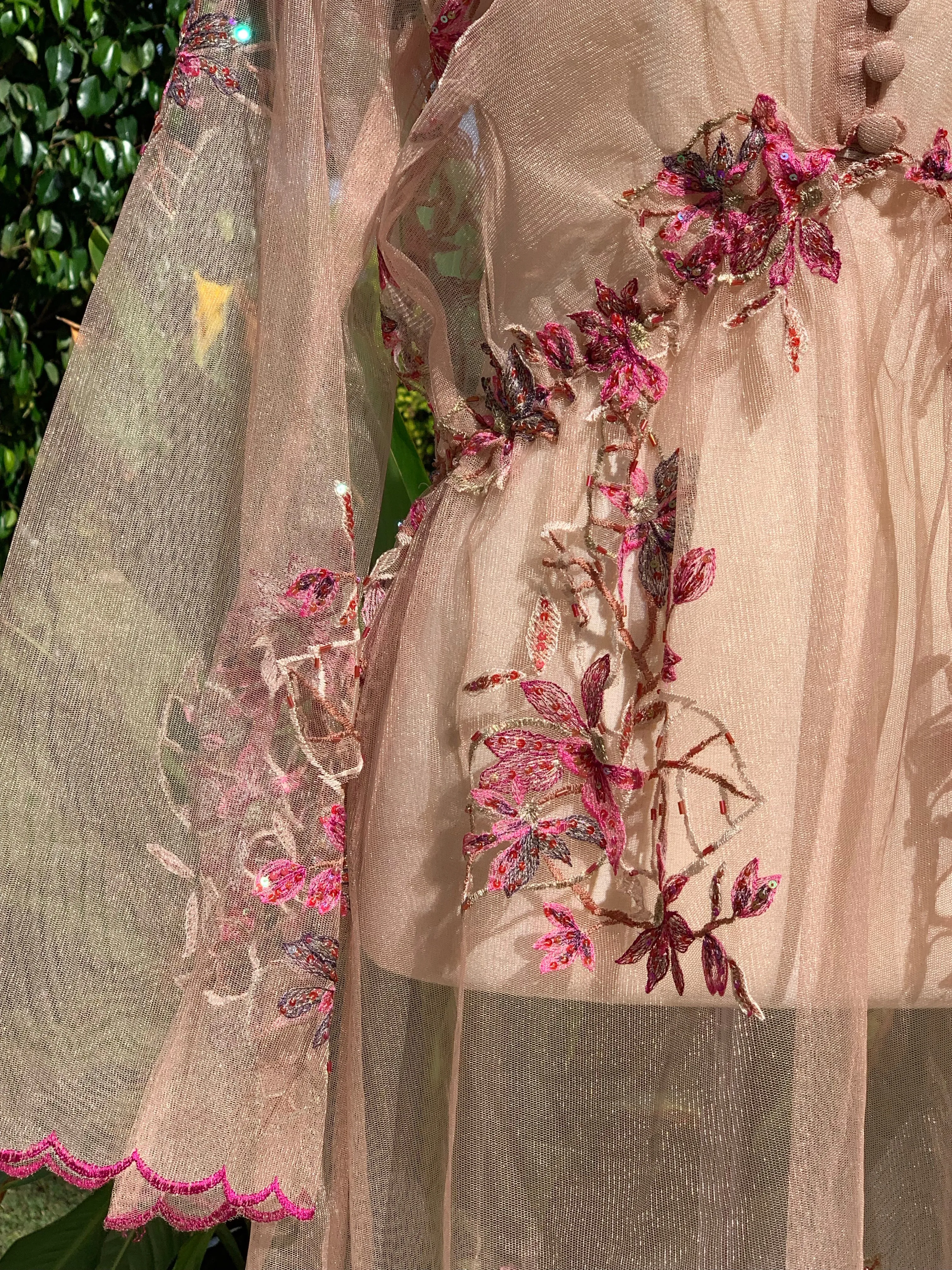 Luxurious laser cut, embroidered dress