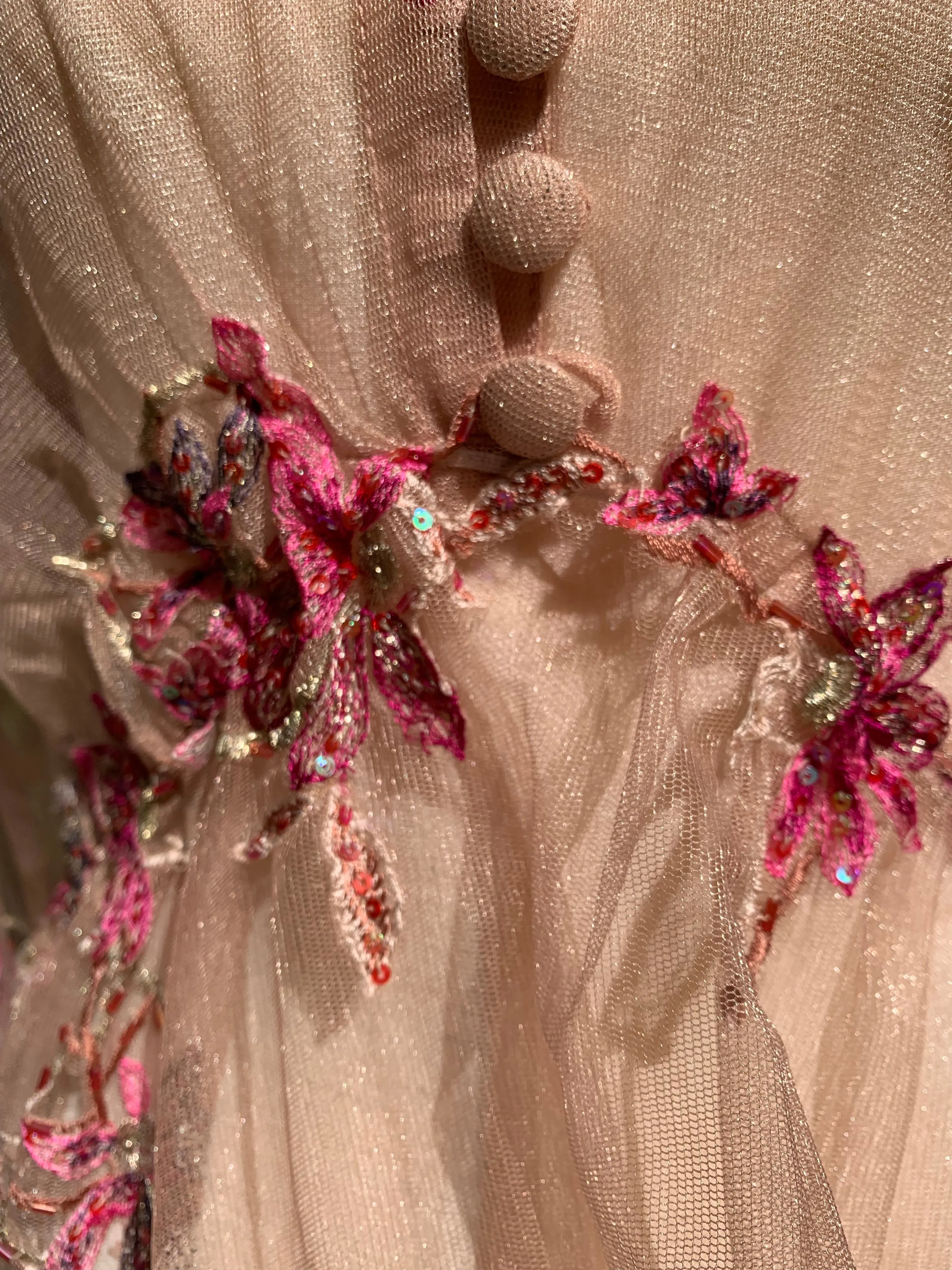 Luxurious laser cut, embroidered dress