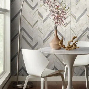 Marble Chevron Wallpaper (56 SqFt)