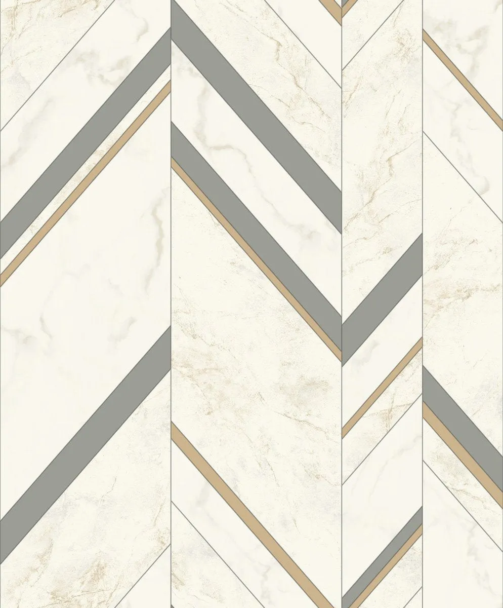 Marble Chevron Wallpaper (56 SqFt)