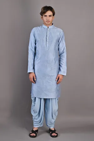 Mazus - Light Blue Abstract Embroidered Kurta Set