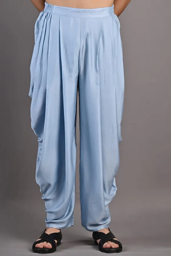 Mazus - Light Blue Abstract Embroidered Kurta Set