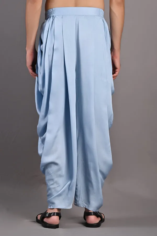 Mazus - Light Blue Abstract Embroidered Kurta Set