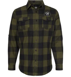 Men’s Born Salty Skull Crab Army Black Flannel Shirt