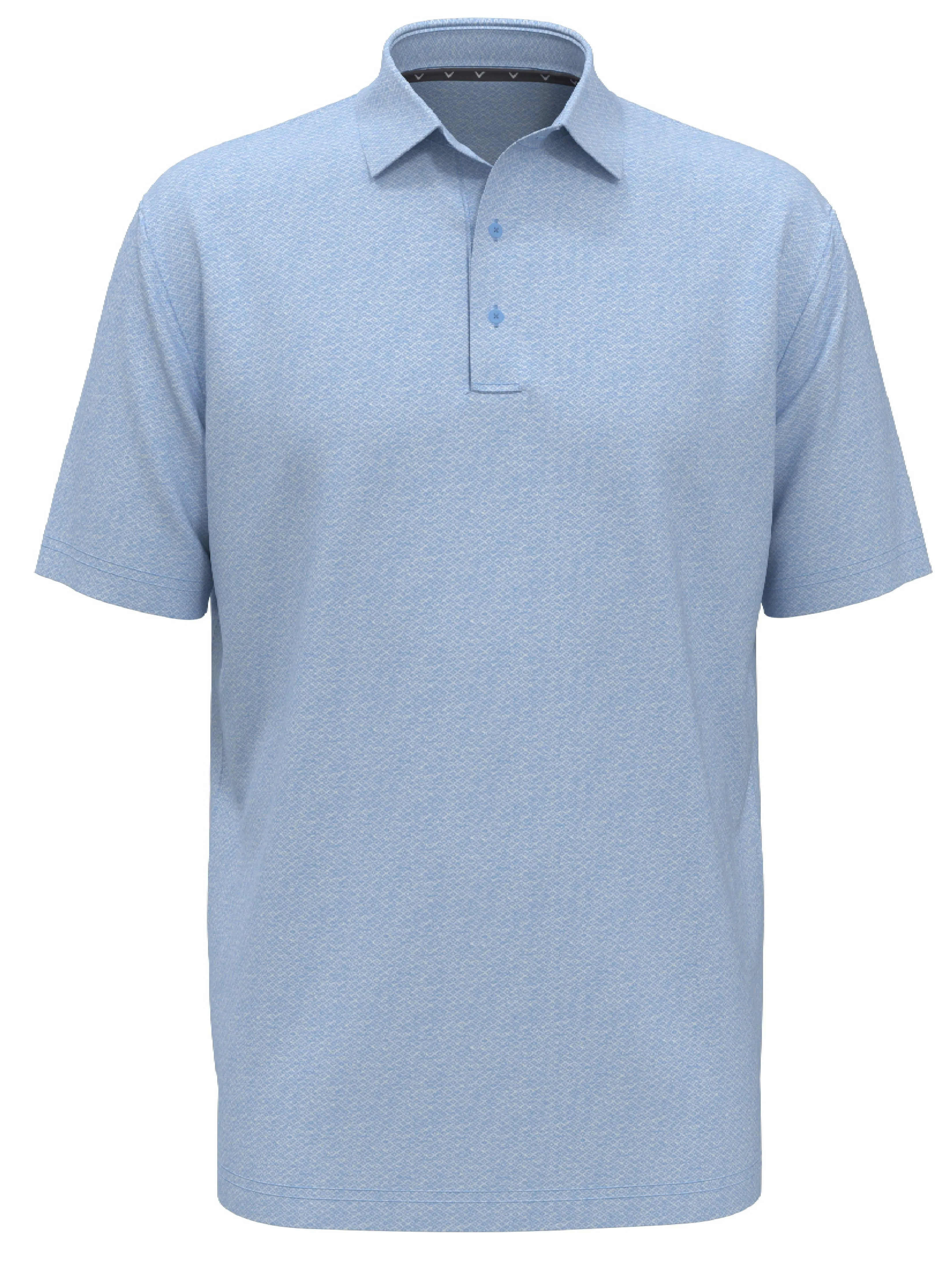 Mens Heather Geo Print Golf Polo