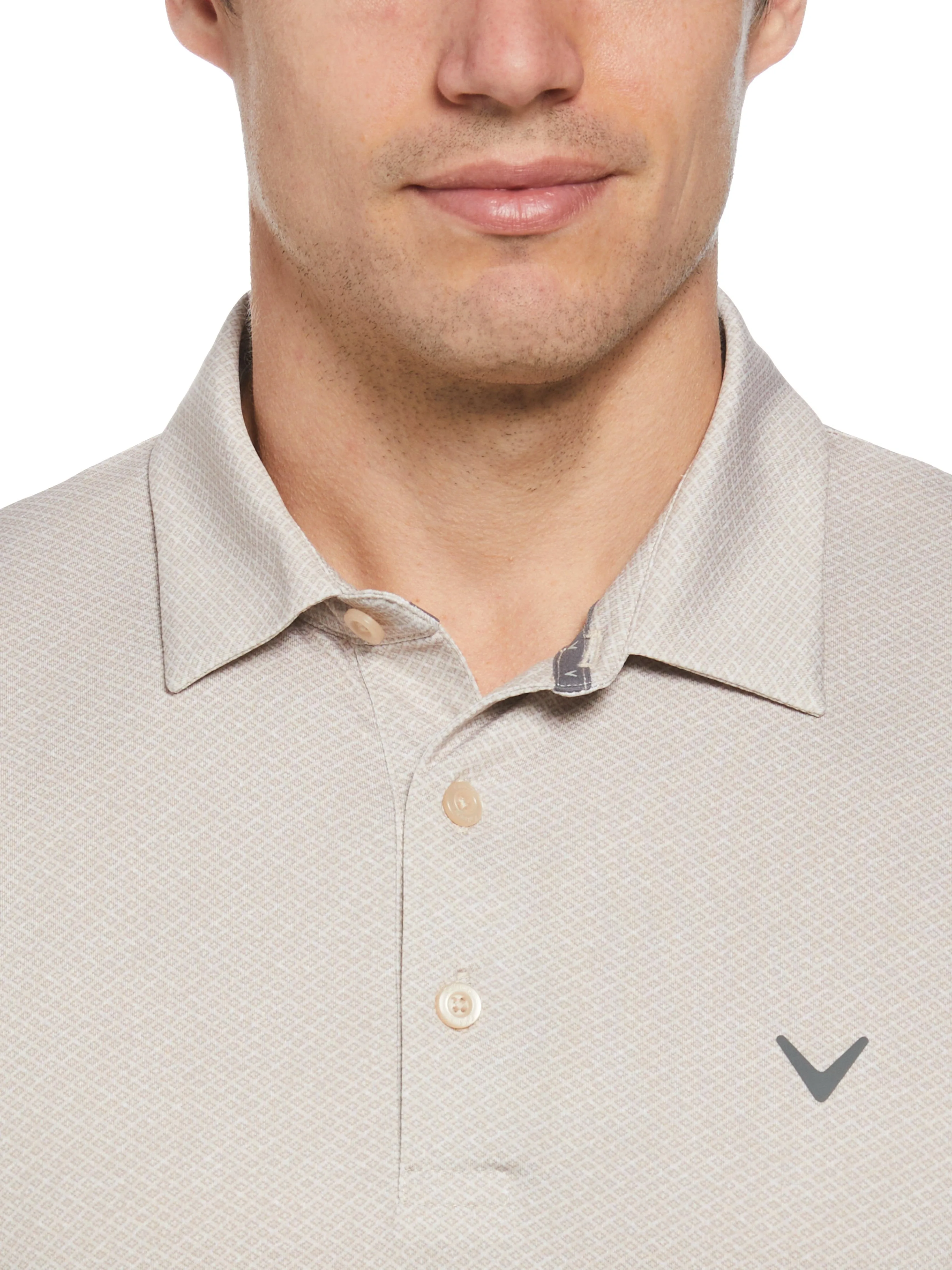 Men's Heather Geo Print Golf Polo