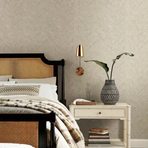 Metallic Chevron Wallpaper Cream (per Yard)