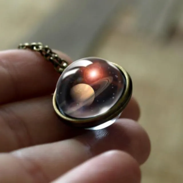 Milky Way Galaxy Double Sided Universe Pendant Necklace