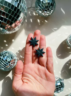 Mini Star Studs - Matte Black