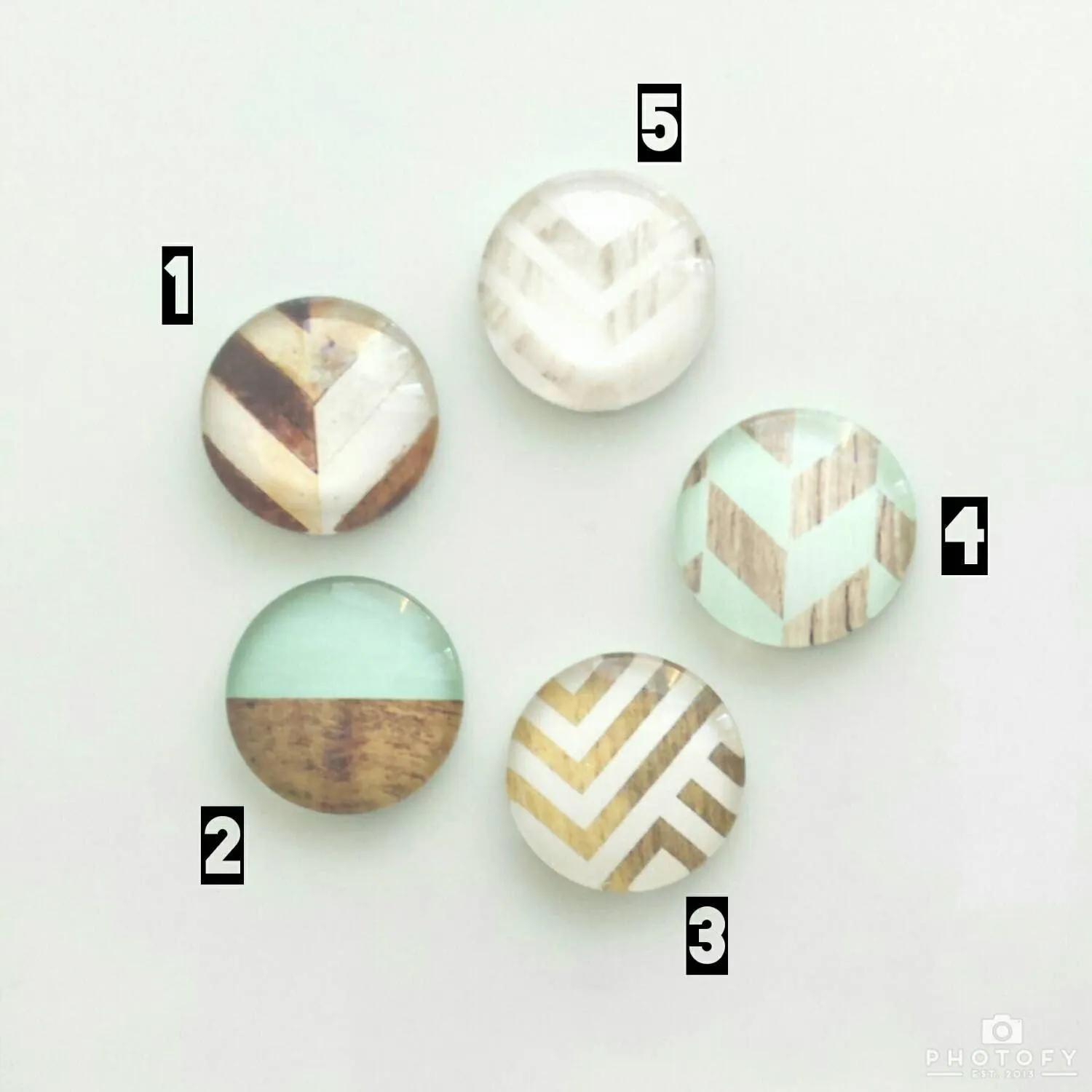 Mint Wood Ring, wood grain ring, faux wood, aqua ring, pale blue ring, large round ring, statement ring, chevron ring, adjustable band 6 7 8