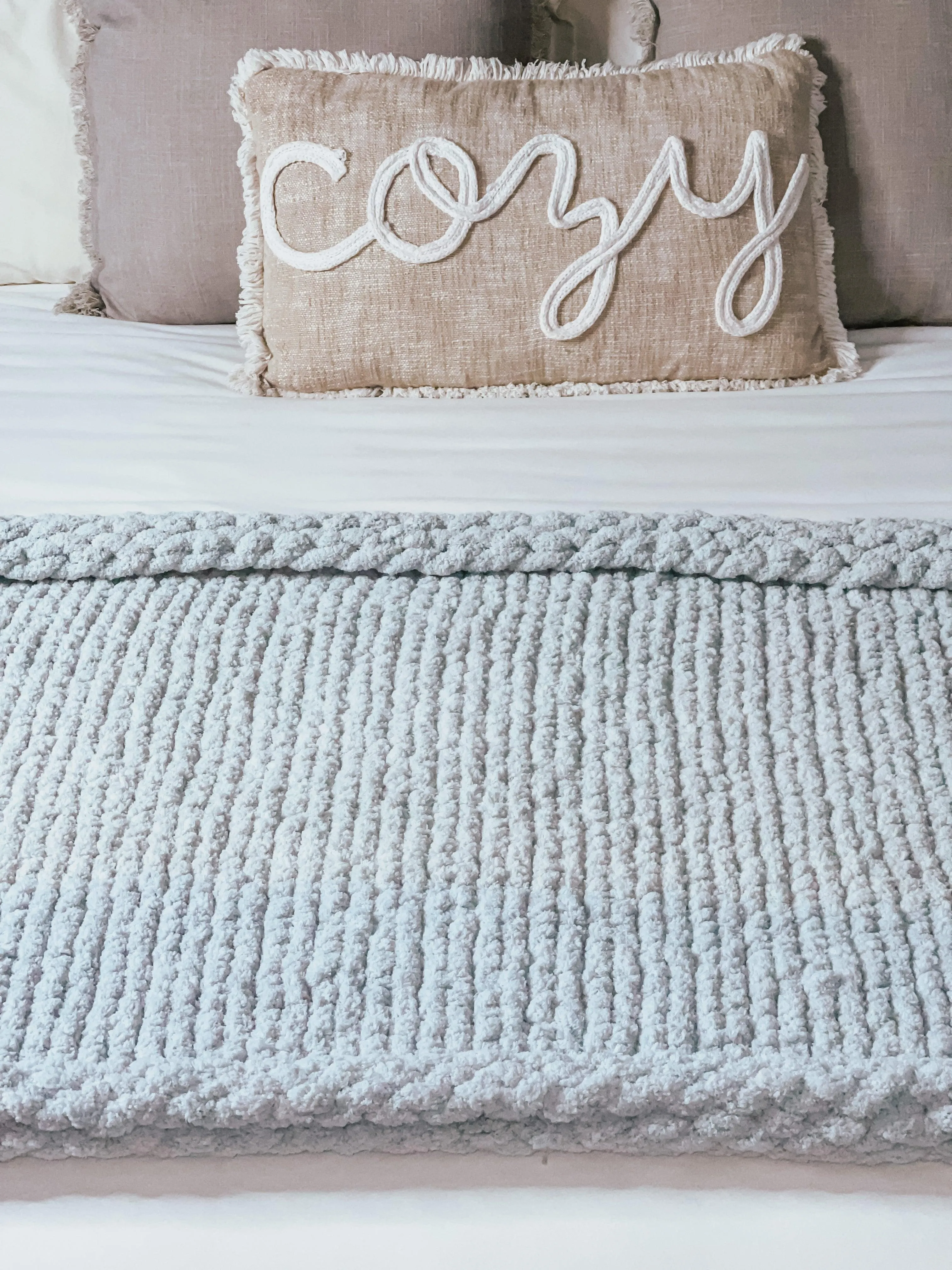 Misty Gray Cozy Throw