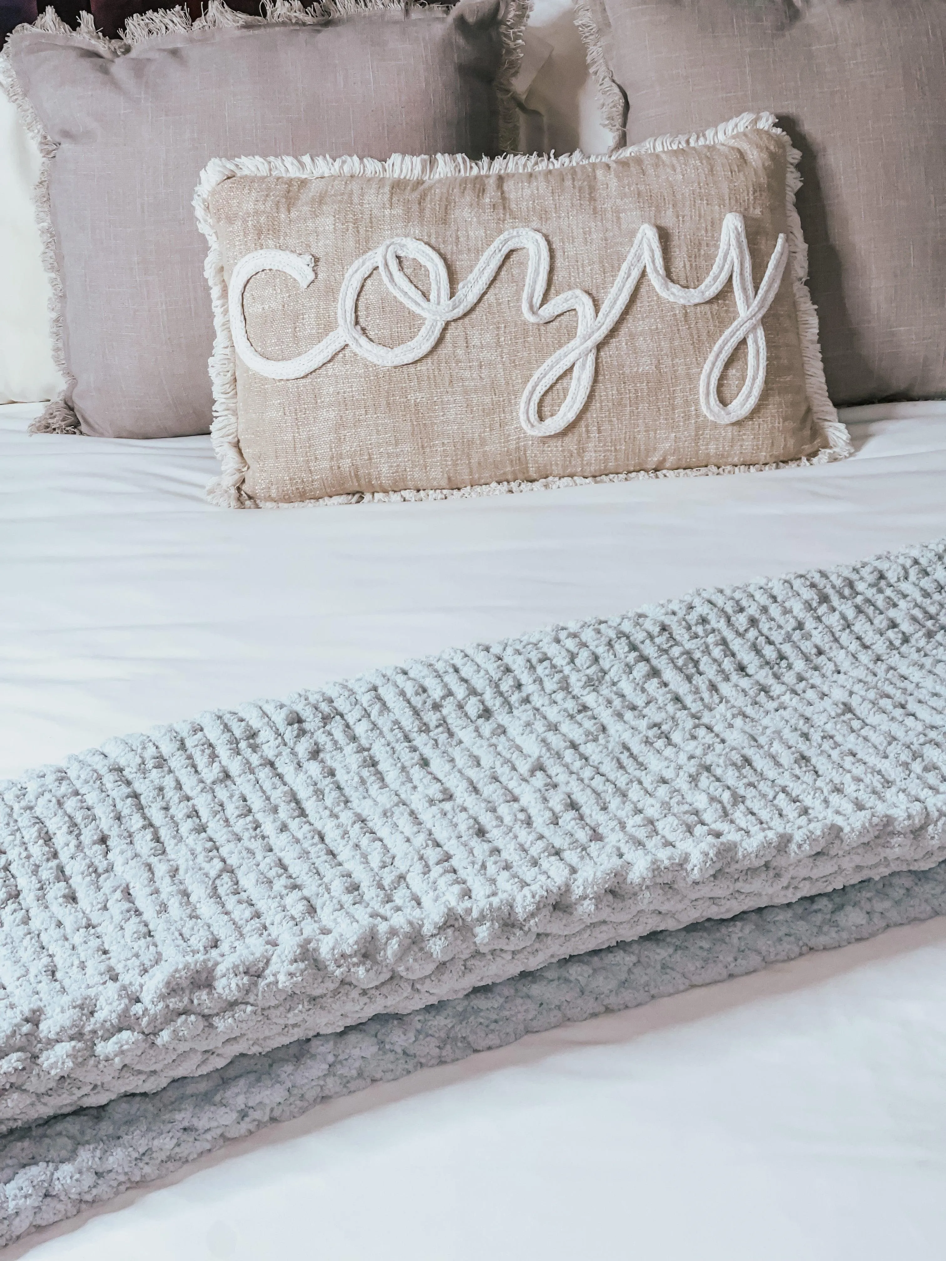 Misty Gray Cozy Throw