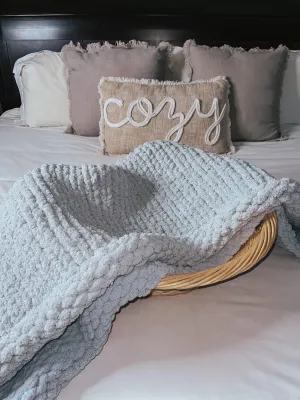 Misty Gray Cozy Throw