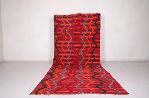 Moroccan Azilal Rug 5.6 x 13.4 FT - Bold Striped Design