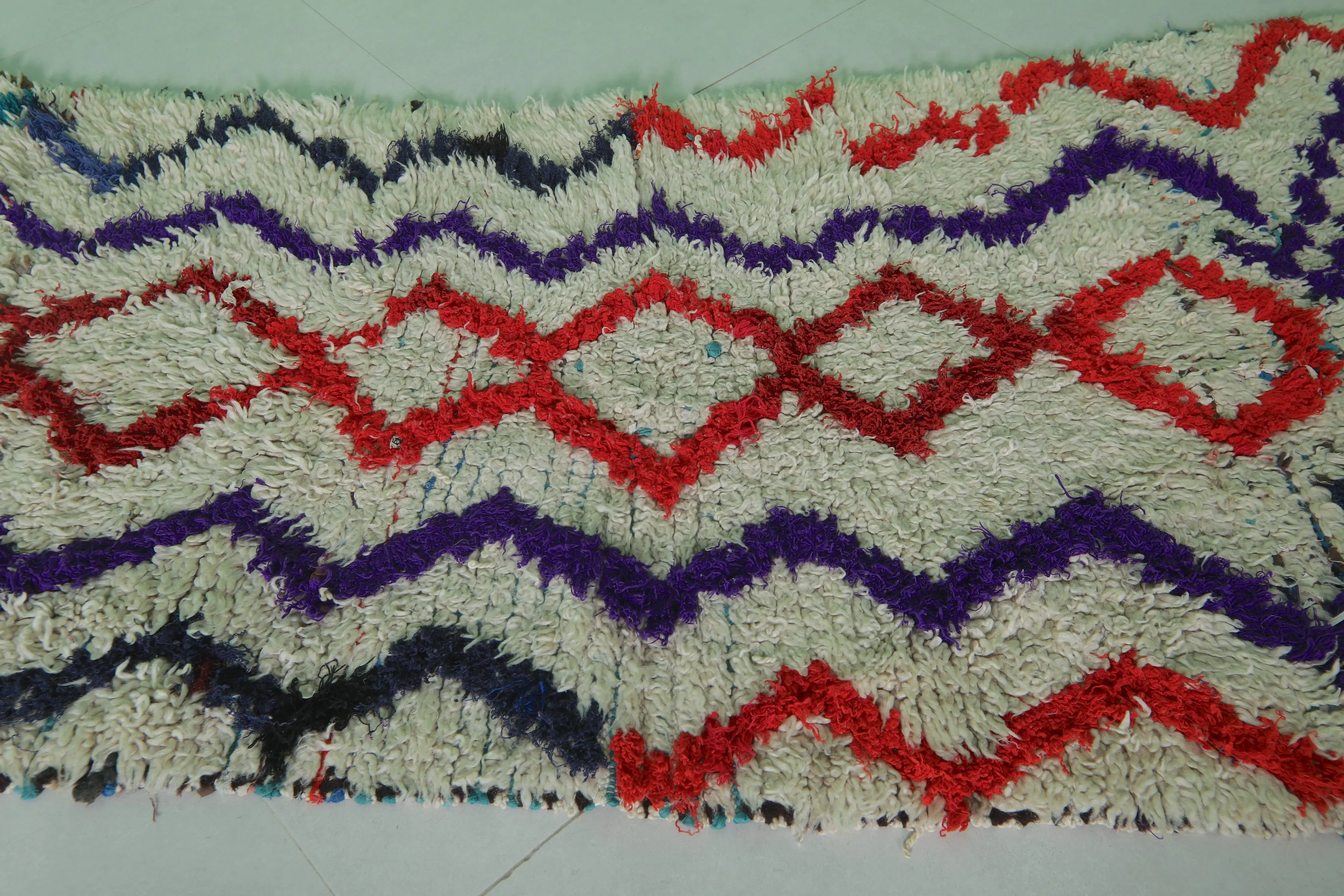 Moroccan Rug with Vibrant Geometric Patterns – 2.9 x 6.2 ft