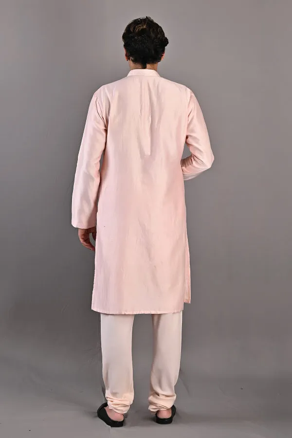Myles - Peach Abstract Embroidered Kurta Set