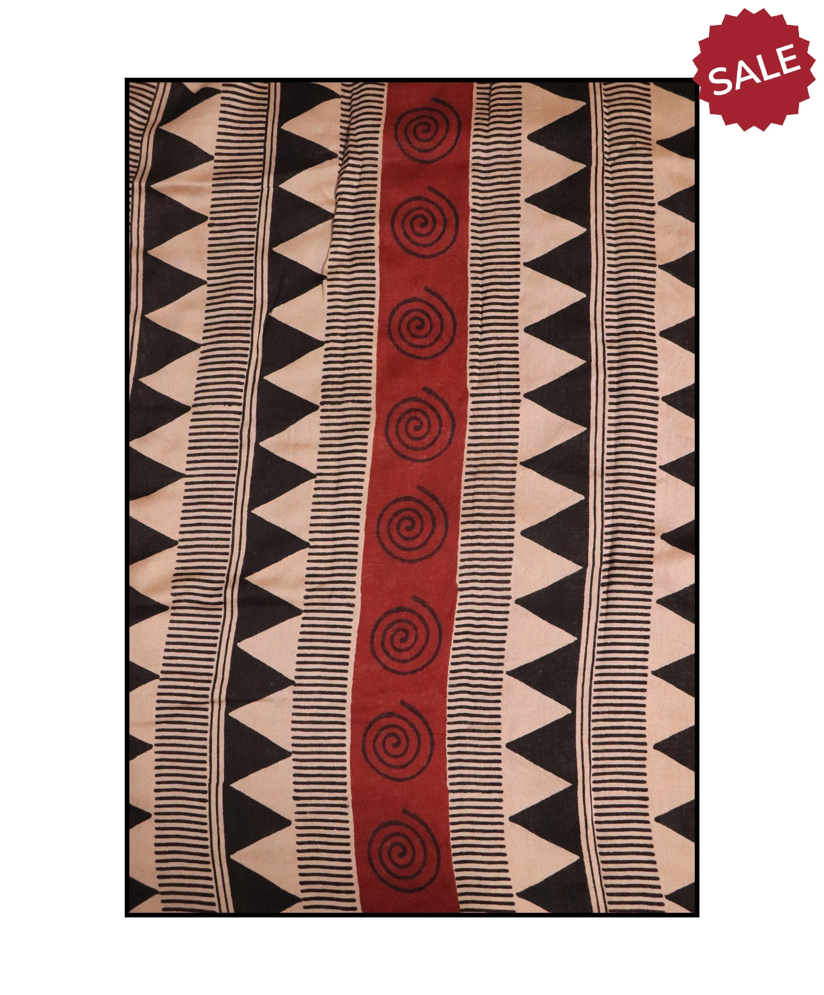 Natural dyed Bagru saree - Roheda- Red Syahi Begar